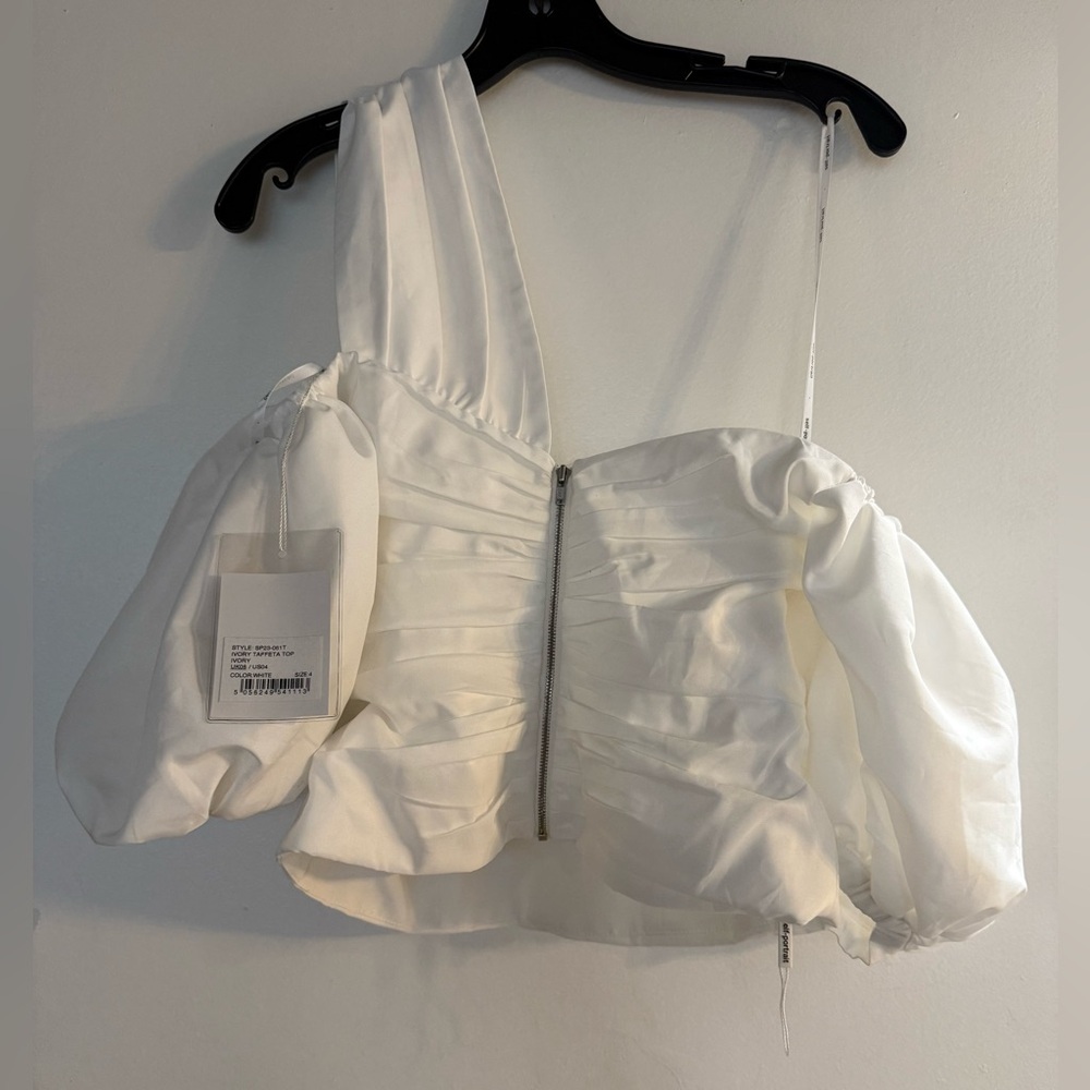 Self-Portrait Ivory Taffeta Top, size US 4 , UK 8, brand new with tag - Picture 6 of 9